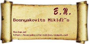 Bosnyakovits Miklós névjegykártya